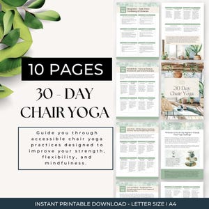 Chair Yoga, Beginner Yoga Fitness Guide, Chair Workout, Desk Exercises, 30 Day Yoga Challenge, Quick Workouts, Yoga Poses, Chair Stretches