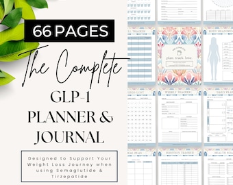 GLP1 Weight Loss Journal, Tirzepatide Weight Loss Plan, Goal Tracker, Medicated Weight Loss, GLP1 Planner, Injection Tracker, Peptide Log