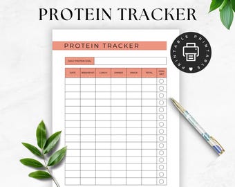 Protein Tracker, Daily Protein Log, GLP1 Protein Goals, Healthy Meals Chart, Muscle Building, Gestational Diabetes Protein Intake Tracker
