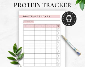 Protein Tracker, Daily Protein Log, GLP1 Protein Goals, Healthy Meals Chart, Muscle Building, Gestational Diabetes Protein Intake Tracker