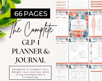 GLP1 Weight Loss Journal, Tirzepatide Weight Loss Plan, Goal Tracker, Medicated Weight Loss, GLP1 Planner, Injection Tracker, Peptide Log
