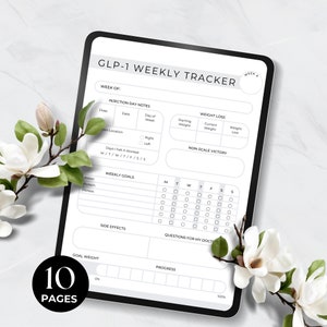 Tirzepatide Weekly Journal and Tracker
Tirzepatide Weight Loss Log
10 Pages
Kilos & Pounds Version
Instant Printable Download
Sizes Include: Letter, A4, and A5