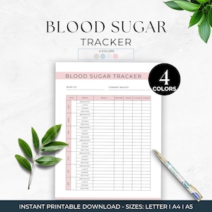 Weekly Blood Sugar Log, Diabetes Glucose Tracker, Health & Wellness Monitoring Journal, Blood Sugar Tracker, Diabetes Chart, Daily Tracker