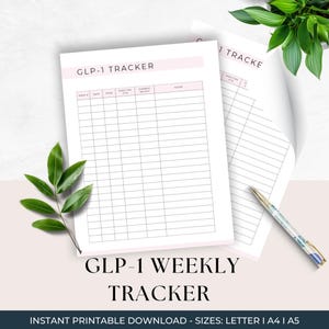 GLP1-injectietracker, tirzepatide-weekverslag, semaglutide-injectieplanner, GLP1-grafiek, verloren kilo's, samengesteld GLP-gewichtslogboek, doelen