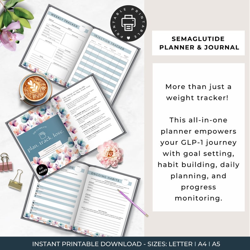 GLP1 Tracker, Semaglutide Weight Loss Tracker, Tirzepatide Journal ...