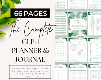 GLP1 Weight Loss Journal, Tirzepatide Weight Loss Plan, Goal Tracker, Medicated Weight Loss, GLP1 Planner, Injection Tracker, Peptide Log