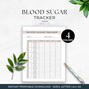 Weekly Blood Sugar Log, Diabetes Glucose Tracker, Health & Wellness Monitoring Journal, Blood Sugar Tracker, Diabetes Chart, Daily Tracker