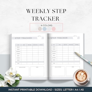 Step Tracker Printable, Daily Step Log, Fitness Tracker, Health Journal, Track Your Steps, Walking Journal, Easy Step Logging, Weekly Steps