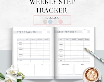 Step Tracker Printable, Daily Step Log, Fitness Tracker, Health Journal, Track Your Steps, Walking Journal, Easy Step Logging, Weekly Steps