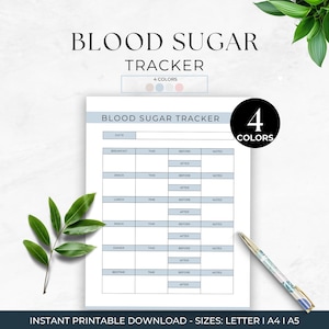 Daily Blood Sugar Log, Diabetes Glucose Tracker, Health & Wellness Monitoring Journal, Blood Sugar Tracker, Diabetes Chart, Daily Tracker