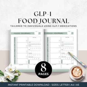 GLP-1 Daily Plan Food Journal or Diary
8 Pages
Instant Printable Download
Sizes Included: Letter, A4, A5
