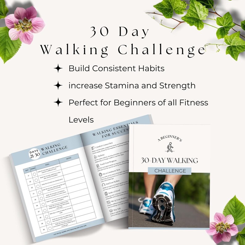 30 Day Walking Challenge, Beginner Walking Plan, Daily Step Challenge ...