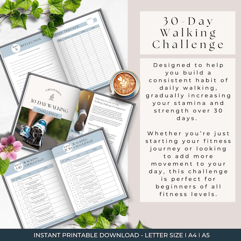 30 Day Walking Challenge, Beginner Walking Plan, Daily Step Challenge ...