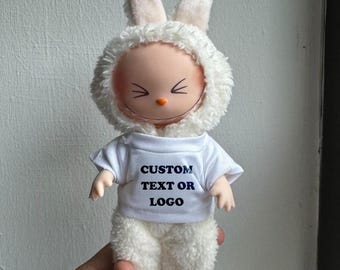 Custom Labubu T-Shirt Made To Order for Toys, Personalized Labubu Clothes, Print Your Logo Photo or Text, Doll Shirt for Labubu, Custom