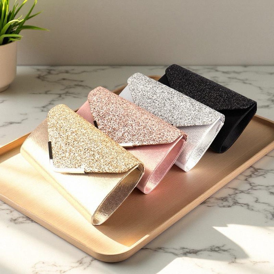Womens Sequin Prom Evening Clutch Holiday Purse
