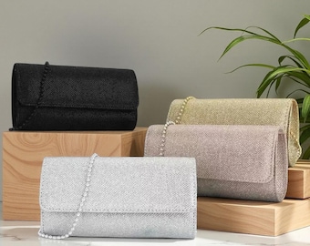 Bags, Evening bags, Shoulder bags, Evening clutch bags, Shiny sequins, Beaded chains, Simple and high-end, Anniversary gifts