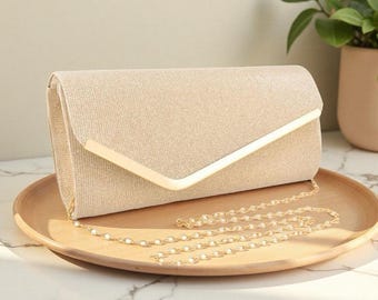 Shiny Gold Clutch Evening Clutch Sequin Evening Clutch Women&#39;s Evening Bags Clutch Bags City Tote Handbags