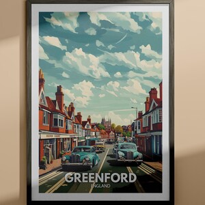 Impressão de Greenford - pôster de viagem de Greenford / impressão de arte de parede da Inglaterra / decoração de casa da Inglaterra / decoração de arte de parede de viagem / pôster de cidade exclusivo