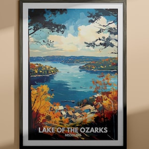 Ozarks print - Lake of the Ozarks poster / Missouri lake art / Missouri travel poster / Nature prints