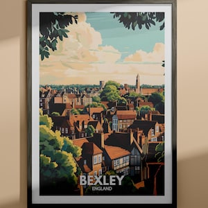 Bexley Druck - Bexley Reise Poster / England Wand Kunst Druck / Bexley Reise Dekor / Einzigartige Stadt Poster