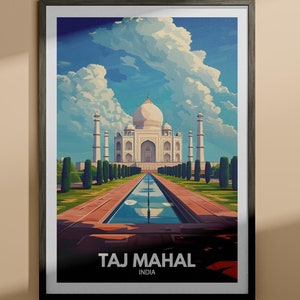 Taj Mahal print - Taj Mahal travel poster / India wall art print / India home decor / Travel wall art decor / Unique city poster