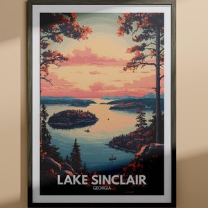 Sinclair Print - Lake Sinclair Poster / Georgia Lake Art / Georgia