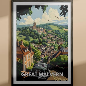 Great Malvern Druck - Great Malvern Reiseplakat England / Kunstdruck England / Einzigartige Stadt Dekoration / Reise Dekor
