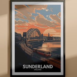 Sunderland Druck - Sunderland Reise Poster / England Wand Kunst / Einzigartiges Stadt Poster / Reise Dekor / Geschenk für Sie
