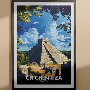 Chichen Itza print - Chichen Itza travel poster / Mexico wall art print / Mexico home decor / Travel wall art decor / Unique city poster