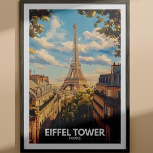 Impression Tour Eiffel - Affiche de voyage Tour Eiffel / Impression d'art mural France / Décoration d'intérieur France / Décoration murale de voyage / Poster unique de la ville
