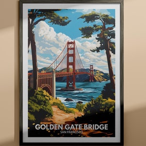 Golden Gate Bridge print - Golden Gate Bridge travel poster / San Francisco wall art print / San Francisco home decor / Travel wall decor
