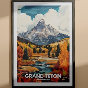 Grand Teton print - Grand Teton national park poster / United States National Parks art / United States travel poster / Nature prints