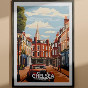 Chelsea print - Chelsea reisposter / Engeland kunst aan de muur print / Engeland home decor / reizen muur kunst decor / unieke stad poster