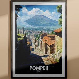 Pompeii print - Pompeii travel poster / Italy wall art print / Italy home decor / Travel wall art poster / Unique city print