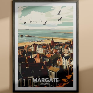 Margate print - Margate travel poster / England wall art print / England home decor / Travel wall art decor / Unique city poster