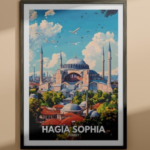 Hagia Sophia print - Hagia Sophia travel poster / Turkey wall art print / Turkey home decor / Travel wall art decor / Unique city poster
