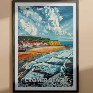 Impresión de Cromer Beach - Póster de Cromer Beach / Arte de playa de North Norfolk / Póster de viaje de North Norfolk / Impresiones de naturaleza