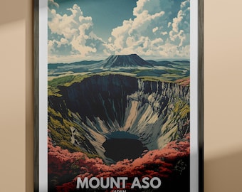 Aso Print - Mount Aso Poster / Japan Mount Art / Japan Travel