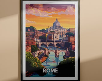 Rom Kunstdruck - Rom Reise Poster / Italien Wand Kunst Poster / Italien Wohndekor / Einzigartige Stadt Poster