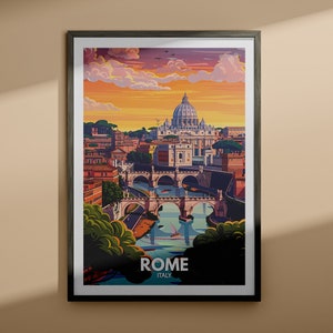 Rome art print - Rome reisposter / Italië kunst aan de muur print / Italië home decor / reisposter kunst aan de muur / Unieke stad print