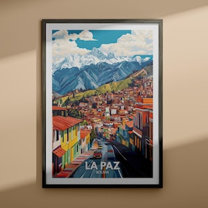 La Paz print - La Paz travel poster / Bolivia wall art print / Bolivia home decor / Travel wall art decor / Unique city poster