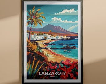 Stampa Lanzarote - Poster Lanzarote / Arte isola Spagna / Poster viaggio Spagna / Stampe natura