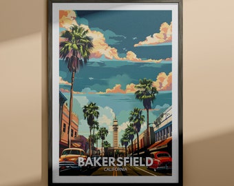 Bakersfield print - Bakersfield travel poster / California wall art print / United States travel home decor / USA city poster