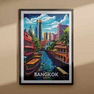 Bangkok art print - Bangkok travel poster / Thailand wall art print / Thailand home decor / Travel wall art decor / Unique city poster