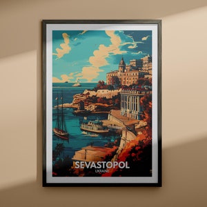 Sevastopol print - Sevastopol travel poster / Ukraine wall art print / Ukraine home decor / Travel wall art decor / Unique city poster