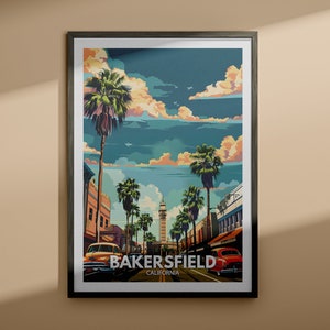 Bakersfield print - Bakersfield travel poster / California wall art print / United States travel home decor / USA city poster