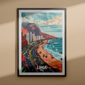 Lima art print - Lima travel poster / Peru wall art print / Peru home decor / Travel wall art decor / Unique city poster