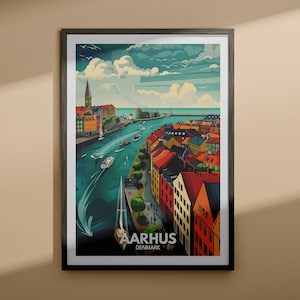 Aarhus Druck - Aarhus Reise Poster / Dänemark wand Kunst Druck / Dänemark Wohnkultur / Reise Wand Kunst dekor / Einzigartiges Stadt Poster