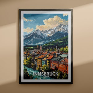**Innsbruck Plakat - Österreich / Österreich / Österreich Dekor / Einzigartiges Stadtbild / Österreich Geschenk für Sie