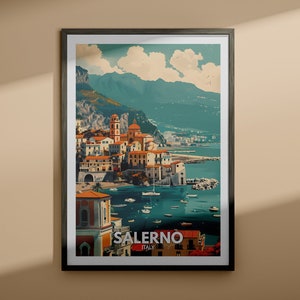 Salerno Print - Salerno Reise Poster / Italien Wand Kunst Poster / Italien Wohnkultur / Einzigartige Stadt Poster